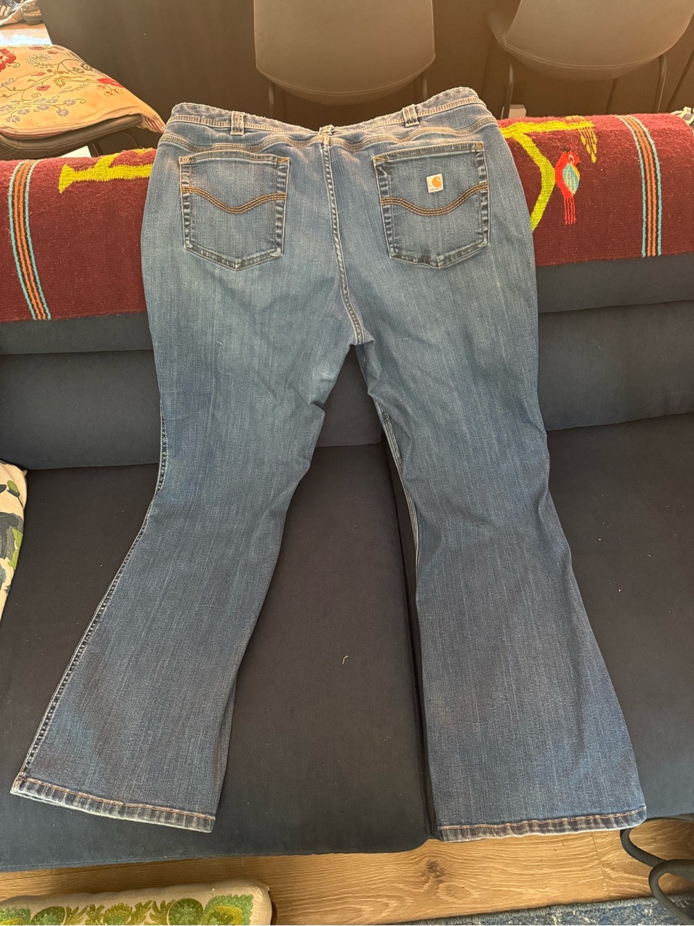 Carhartt Women's Blue Denim Jeans - Relaxed Fit Size 16–Honest Wear, no rips